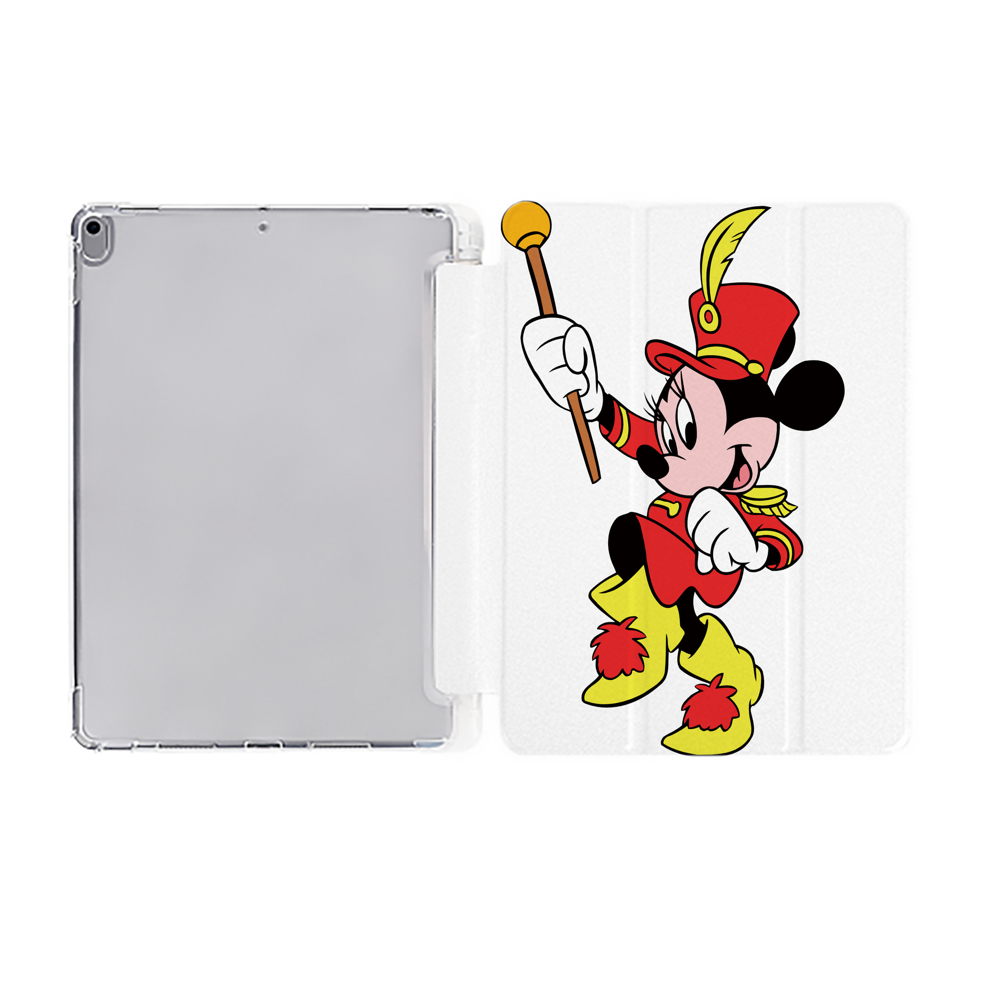 （画像用） ミッキーマウス Mickey Mouse IPad ケース ペン収納付き 三つ折りスタンド PUレザー×シリコン 対応機種9.5/10.5/10.9インチ